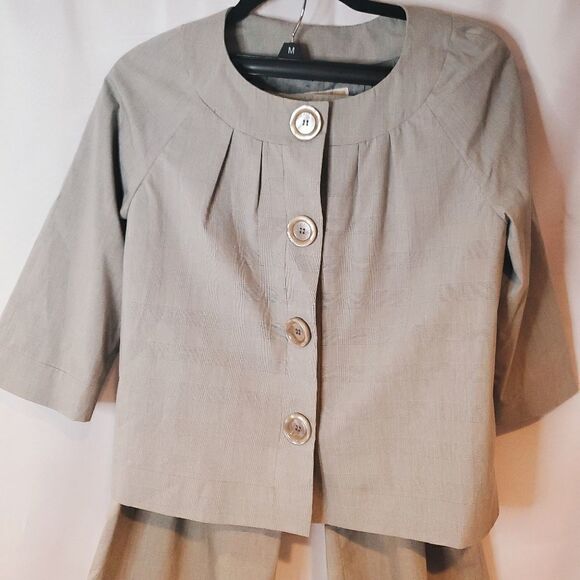 MICHAEL MICHAEL KORS Gray Houndstooth 2 Piece Women's Cropped Pant Suit - Picture 14 of 17